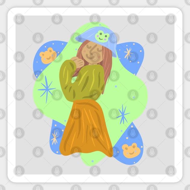 Frog Girl #1 Sticker by SugarSaltSpice